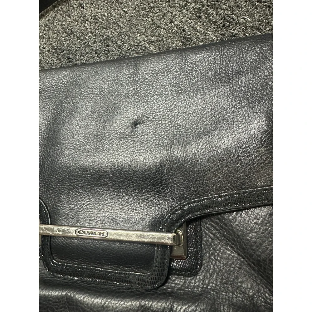 Coach Taylor Black Leather Flap Satchel Shoulder Bag Single Strap Purse F26781